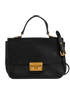 Top Handle Satchel, &pound;390, Handbags, Black, Leather, Front view